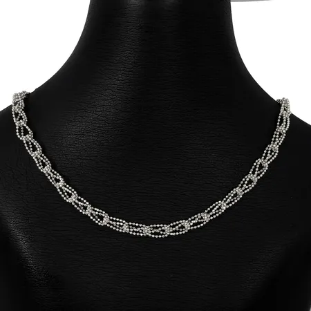 Collier, silver 925/1000, Guldfynd/GHA, längd 44,5 cm, bredd 5 mm, fint skick  Vikt: 13,2 g