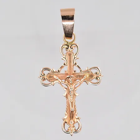 Hänge krucifix, stl 60x30mm, 14K Vikt: 7,6 g