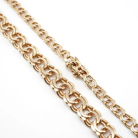 Collier, dosserad bismarck, 46cm, bredd 5,5mm-10,5mm, 18k Vikt: 42,1 g