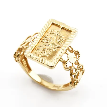 Ring, stl 17½(55), bredd 16mm, 21k Vikt: 3,8 g