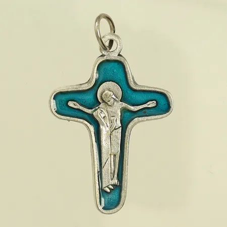 Hänge med blå emalj, längd 40mm inkl ögla, bredd 24mm, Silver 925/1000, 2,9g Vikt: 2,9 g