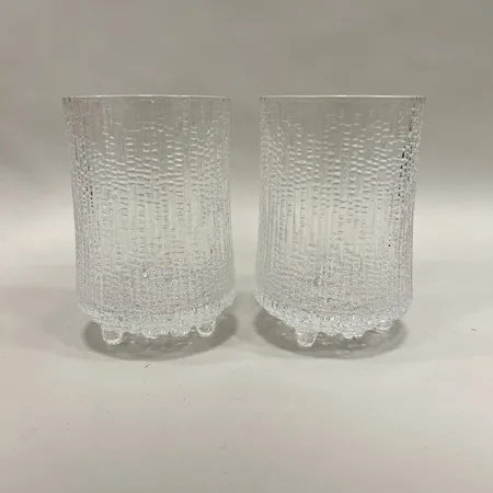 2 Ölglas, Ultima Thule, design Tapio Wirkkala, Iittala, höjd 12,5cm, Ø 8cm Skickas med paket.