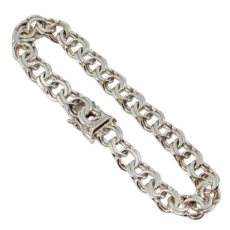 Armband Bismarck, silver 925/1000, Guldfynd, längd 19,5 cm, bredd 8,5 mm, fint skick  Vikt: 17,5 g