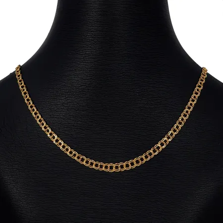 Halskedja Bismarck, 18K guld, doserad modell, Clareus Guldsmeds Ab (TC), svensk kontrollstämpel, längd 42,5 cm, bredd 3-5 mm, fint skick Vikt: 7,4 g