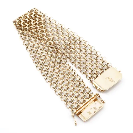 Armband, x-länk, 18cm, bredd 20mm, 18k Vikt: 22,1 g