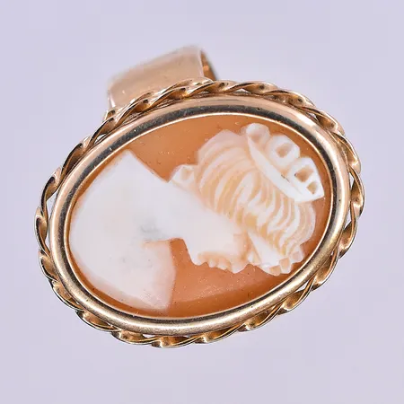 Ring med Camé, stl 16, bredd 6-21 mm, 18K. Vikt: 6,6 g