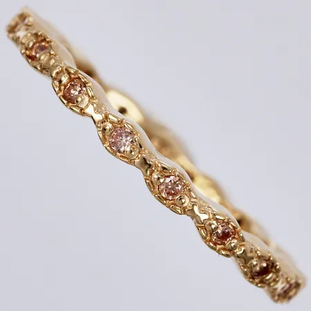 Ring med stenar stl: 16, bredd ca 2mm, 925/1000 förgyllt silver Vikt: 1,6 g