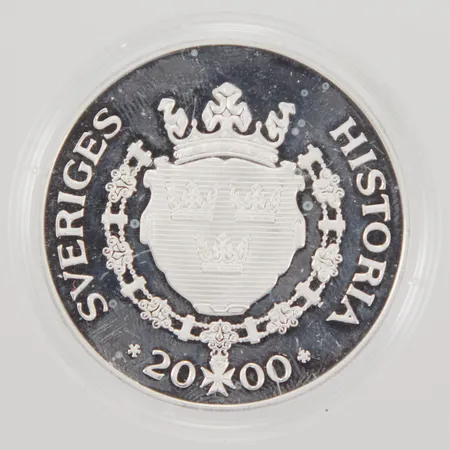 Silvermynt Tåget över bält, stora risktagandet 1658, Sveriges Historia 2000, Ø 38,7mm, 925/1000 silver Vikt: 22 g