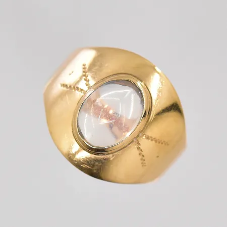 Ring med månsten, stl 15, 18K Vikt: 1,9 g