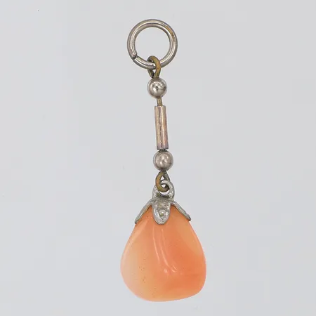 Hänge orange sten 33mm, metall