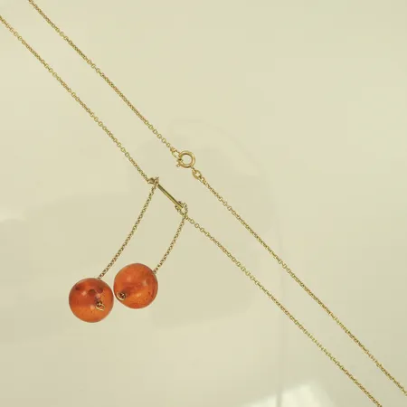 Halscollier med kulor 57cm bredd 1,5-14mm 14K bruttovikt 8,5g Vikt: 8,5 g