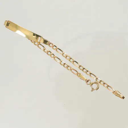 Armband med platta 13,5cm, bredd 4,3mm 14K  Vikt: 1,3 g