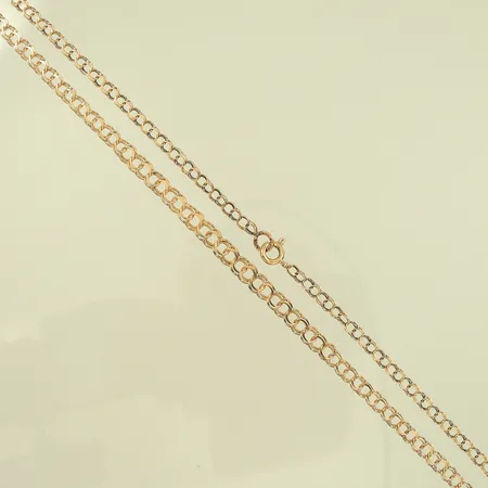 Halskedja doserad bismarck 44cm bredd 2,5-4mm ojämna länkar 18K Vikt: 7 g