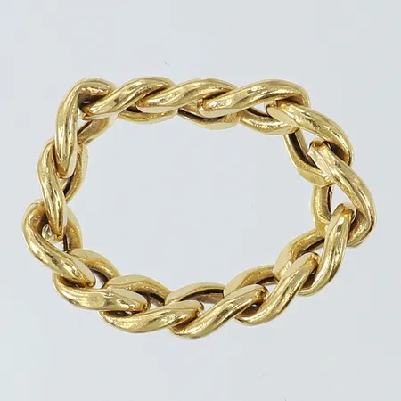 Ring Pansar, stl 19, bredd 6,9mm, ihålig, 18K Vikt: 2,9 g