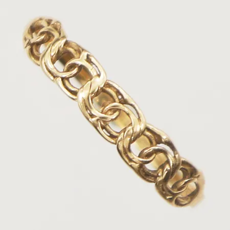 Ring Bismarck, stl 17½, bredd 3,6mm, bucklig, 18K Vikt: 0,8 g