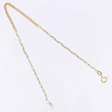 Armband längd 19cm bredd 1-2mm liten vit sten 18K Vikt: 1,9 g