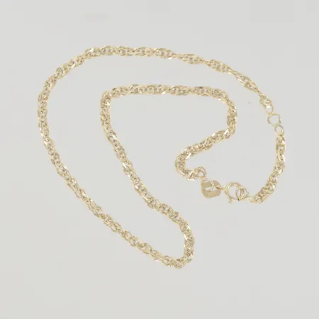 Fotlänk singapor, längd 23-25 cm, 18K Vikt: 2,4 g