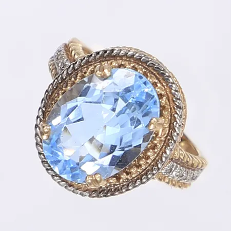 Ring med turkose och vita stenar stl 17½ bredd 2-16mm 10K Vikt: 5 g