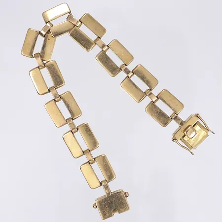 Armband längd 19cm bredd 9mm slitage 18K Vikt: 45,2 g