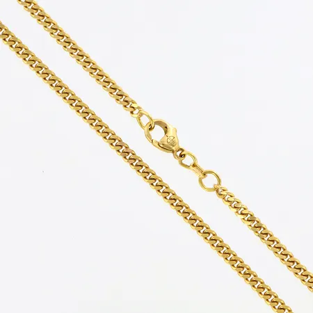 Kedja Pansar, ca 45cm, bredd ca 3mm, 18K Vikt: 16,1 g