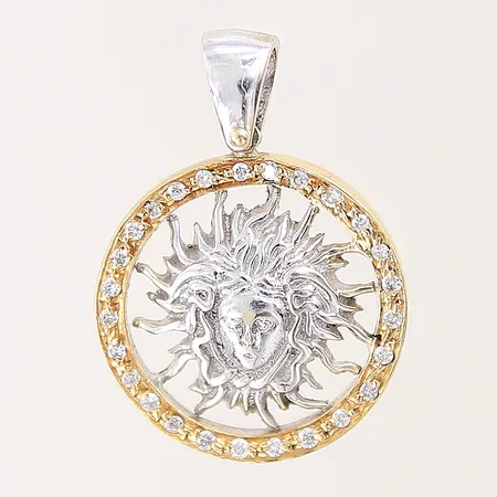 Hänge med diamanter 26 x ca 0,005-0,01ct, 27x19mm, OBS! Ej märkesdesign, tvåfärgat, 18K Vikt: 5,5 g