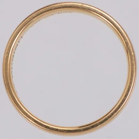 Ring slät, stl 21, bredd 5mm, gravyr, Schalins, 18K Vikt: 8,8 g