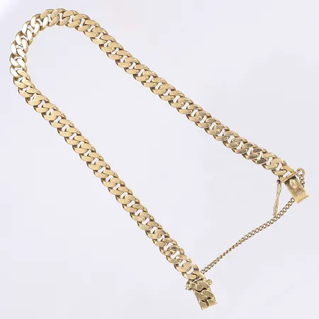 Armband pansar, 18cm, bredd 5mm, säkerhetskedja, bruksslitage, 18K Vikt: 12 g