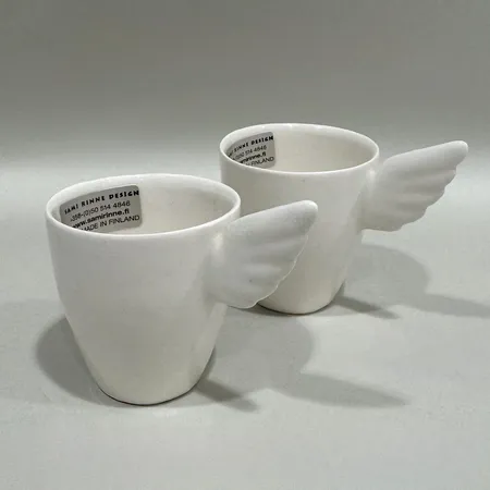 Espressokoppar 2st, modell Angel, design Sami Rinne, Finland, höjd 6cm, 5cl, porslin, etikettmärkta