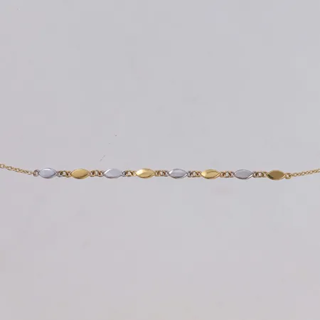 Collier tvåfärgat, längd 42,5-44,5cm, GHA, 18K Vikt: 2,7 g