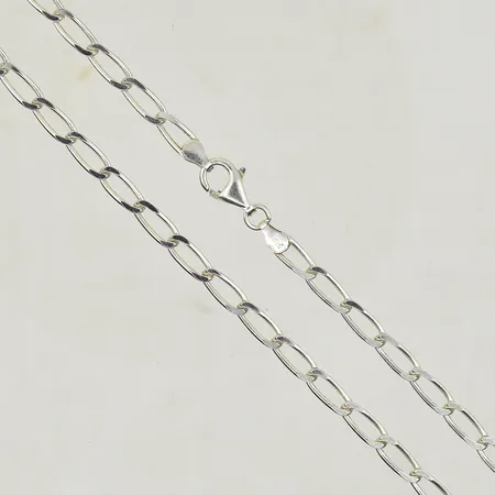 Kedja, GHA, längd 45 cm, bredd 4 mm, 925/1000 silver. Vikt: 13,4 g