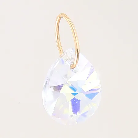 Hänge med sten, 18x9mm, nagg, ostämplat, 18K Vikt: 0,7 g