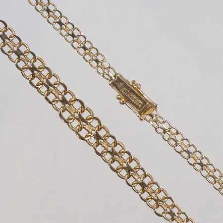 Collier doserad X-länk 50cm bredd 4-8mm 18K Vikt: 13,2 g