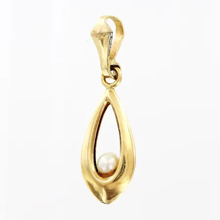 Hänge odlad saltvattenspärla 27x9mm, limrester, 18K