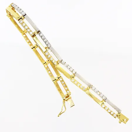 Armband, stenar, 19,5cm, bredd 7mm, defekt, stenar saknas, 18K Vikt: 15,4 g