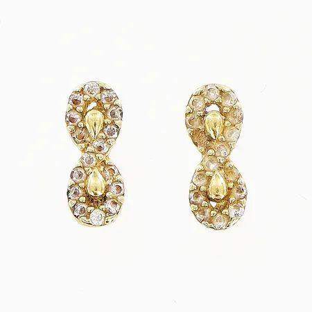 Ett par örhängen, stenar, evighetstecknet, 9,4x3,8mm, stopp saknas, 18K. Vikt: 1 g