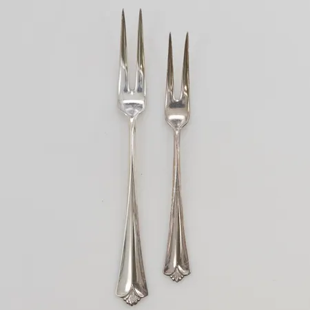 2 Cocktailgafflar, 11/13cm, 830/1000 Silver 21,8g.