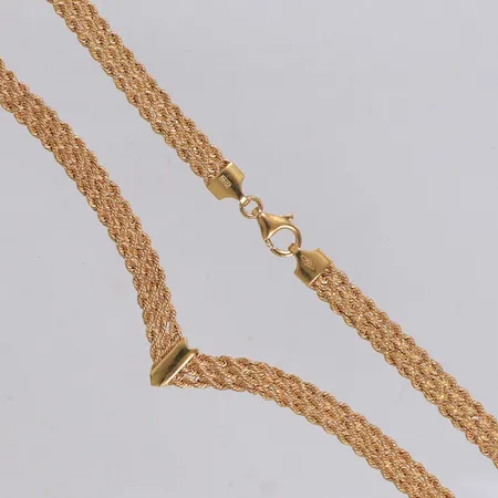 Collier, längd 45cm, bredd 5,8mm, GHA, något skev, 18K Vikt: 9,9 g