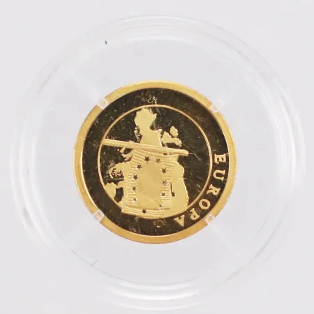 Mynt, Europa, Ø13,5mm, plastkasett, 14K Vikt: 0,8 g