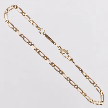 Armband Figaro, längd 20,5cm, bredd 2,8mm, 14K Vikt: 4 g