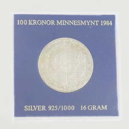 Silvermynt 100kr minnesmynt 1984, Silver 925/1000 Vikt: 16 g