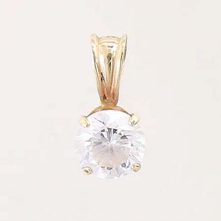 Hänge med vit sten, 10x5mm, 18K Vikt: 0,4 g