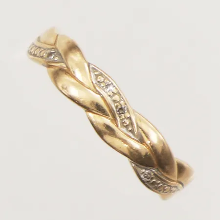 Ring med diamanter, 3xca0,005ct, stl 18¼, bredd 1,8-4,3mm, GHA, 18K Vikt: 2 g