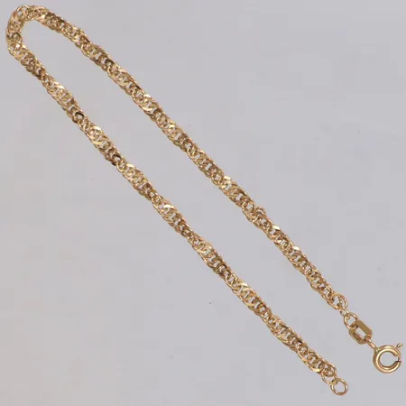 Armband Singapore, längd 19cm, bredd 3mm, Guldfynd, 18K Vikt: 3 g