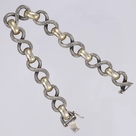 Armband, 21,5mm, bredd 12mm, defekt lås, silver 925/1000 Vikt: 48,7 g