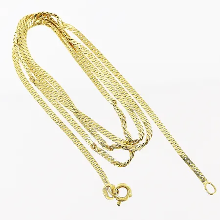 Kedja, defekt, ca 48cm, 2mm, 18K. Vikt: 4,8 g