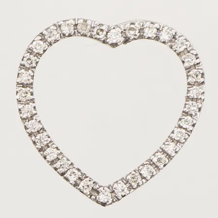 Hänge hjärta med diamanter 32xca0,01ct, längd 21mm, bredd 21mm, vitguld, 18K Vikt: 2,5 g