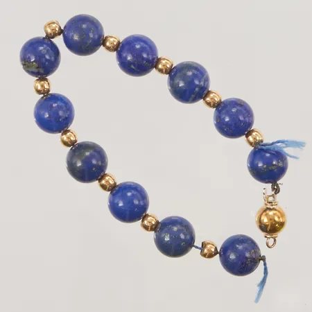 Armband Lapis Lazuli, 20cm, bredd:11mm, defekt lås, 18K bruttovikt 29,8g.