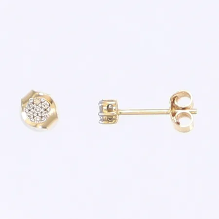 Ett par örhängen med vita stenar Ø3mm 18K Vikt: 0,8 g