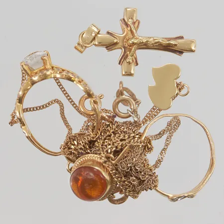 Diverse guld, defekt, (en kedja i 9K), 18K 13,2g.