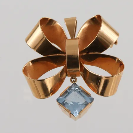 Brosch/hänge Stigbert 18k med sten, Heribert Engelbert Stockholm 1949,höjd ca 32 mm. Vikt: 6,7 g